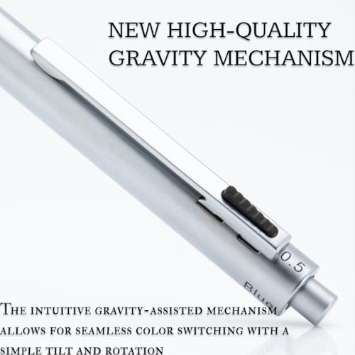 Monteverde USA Quadro 4-in-1 Multifunction Pen - Silver Finish - 3 Ballpoint Colors & Mechanical Pencil - Solid Brass Barrel with Knurled Grip - Refillable & Portable - Image 3