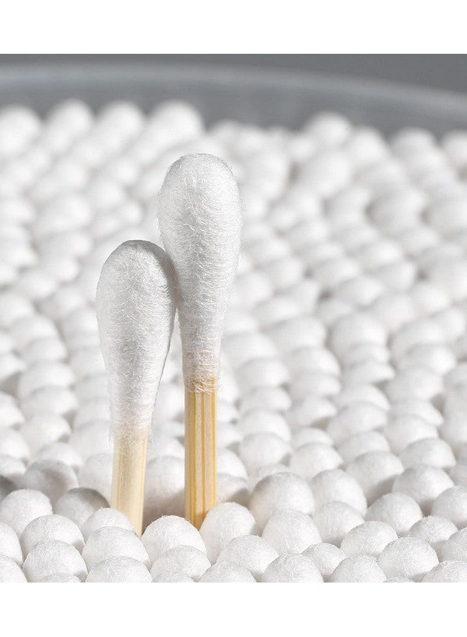 Wolpin 450 Sticks Cotton Swabs Ear Buds White Bamboo Sticks in Jar Dual Cotton Tipped Applicators for Ear Cleaning & Makeup Q-Tip - Image 2