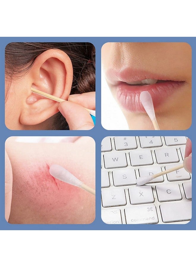 Wolpin 450 Sticks Cotton Swabs Ear Buds White Bamboo Sticks in Jar Dual Cotton Tipped Applicators for Ear Cleaning & Makeup Q-Tip - Image 4