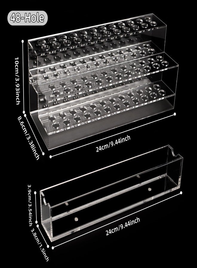 SBYURE Acrylic Pen Display Holder,48 Hole Pen Stand Display with Hidden Drawer Storage,Upgrade Pen Display Stand for Craft Shows Home School Office Supplies - Image 4