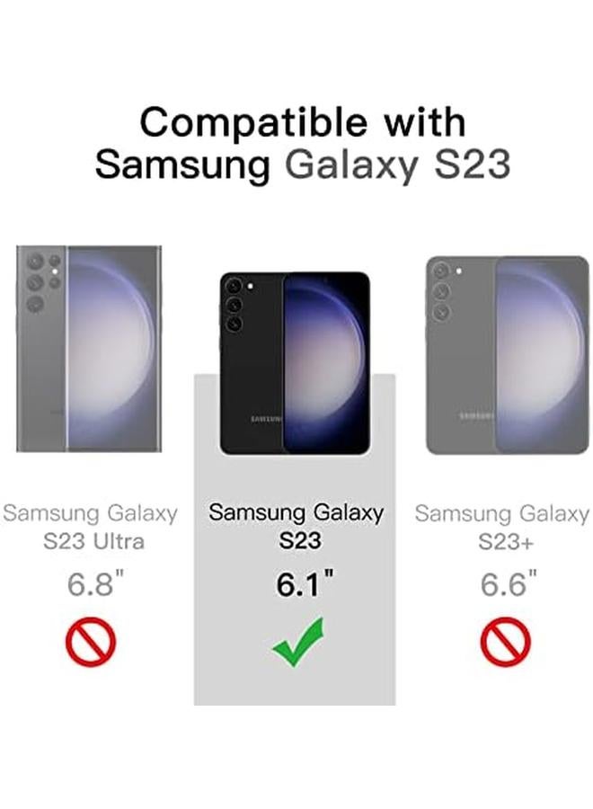 جي تيك جراب مغناطيسي لهاتف Samsung Galaxy S23 5G مقاس 6.1 بوصة متوافق مع Magsafe غطاء خلفي شفاف غير لامع مقاوم للصدمات أسود - Image 2