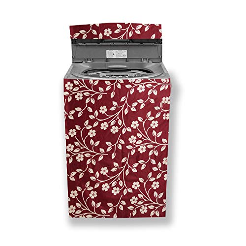 KANUSHI Industries® Top Load Fully Automatic Washing Machine Cover + 1 Pc Fridge/Refrigerator Top Cover + 1 Pc Microwave/Oven Top Cover (Copy-FRI+Micro+W.M-Fully-Maroon-Raj) - Image 3
