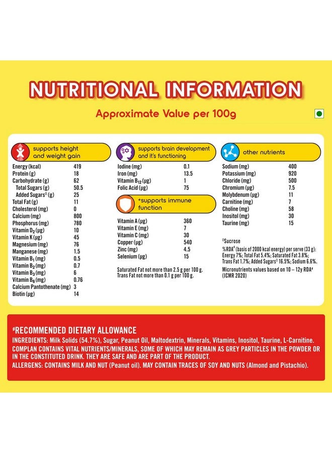 Complan Nutrition And Health Drink Creamy Classic 500G Refill Pack With Power Of 100% Milk Protein And Contrains 34 Vital Nutrients  - Image 4