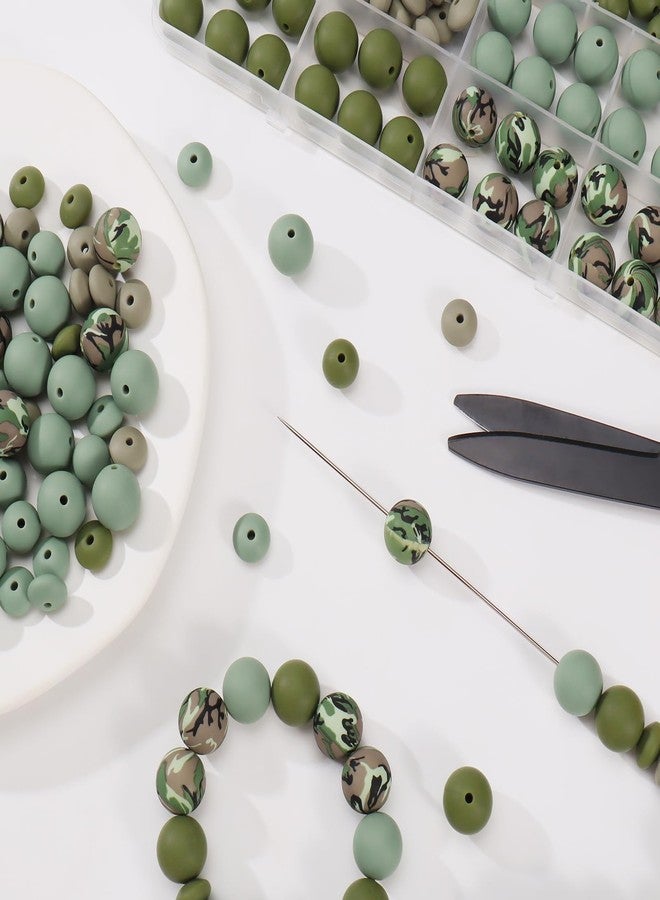 Coiris 101pcs Silicone Beads for Keychain Making 15mm 12mm Multicolor Round Lentil Focal Beads for Pens Bracelet Jewelry Making(PJ1002-Camouflage) - Image 2