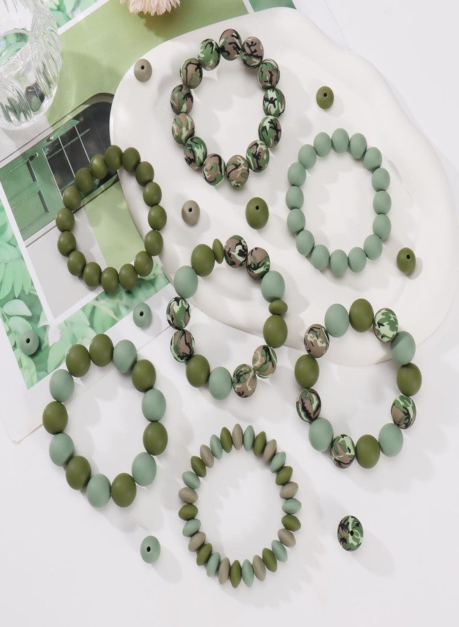 Coiris 101pcs Silicone Beads for Keychain Making 15mm 12mm Multicolor Round Lentil Focal Beads for Pens Bracelet Jewelry Making(PJ1002-Camouflage) - Image 4