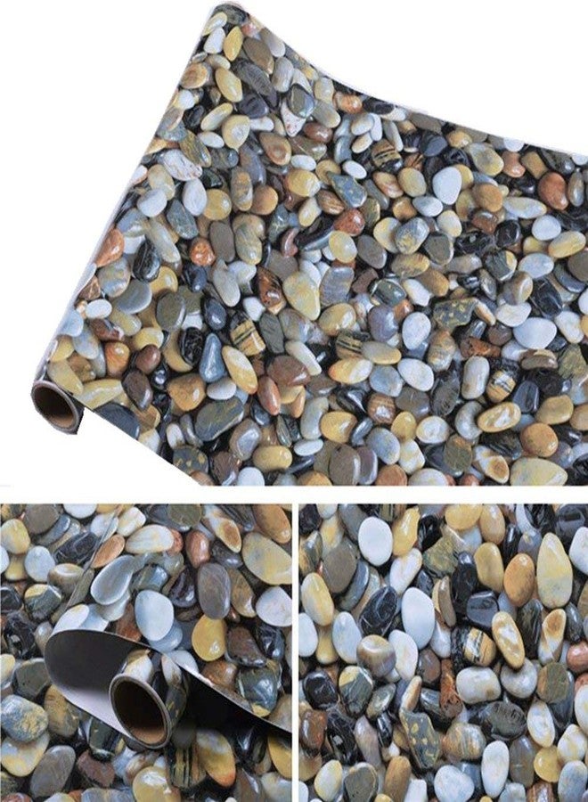 UPREDO 3D Cobblestone Adhesive Paper Vinyl Wrap Film Kitchen Countertop Peel Stick Wallpaper 15.8inch x79inch - Image 2