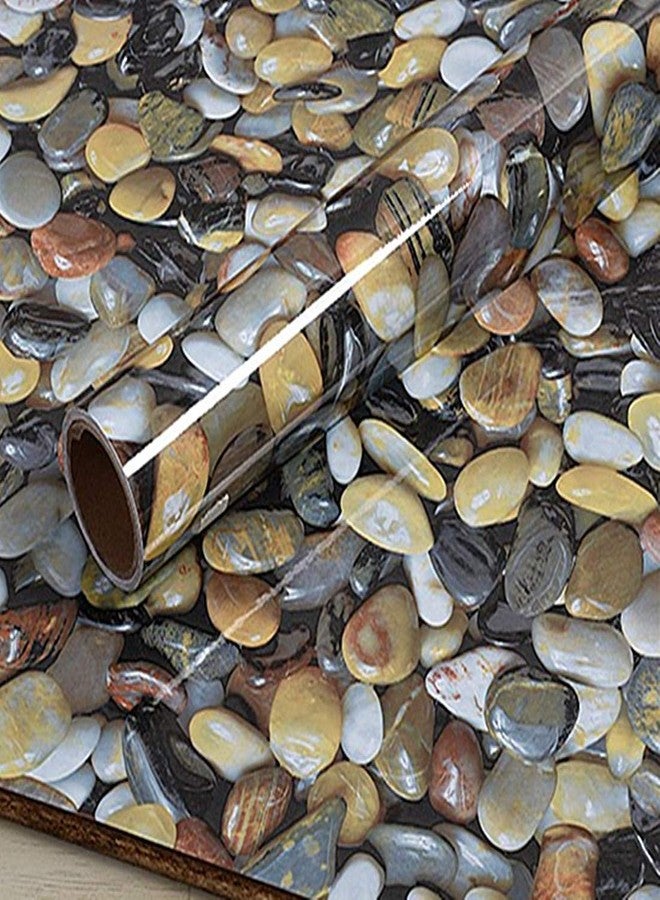 UPREDO 3D Cobblestone Adhesive Paper Vinyl Wrap Film Kitchen Countertop Peel Stick Wallpaper 15.8inch x79inch - Image 1