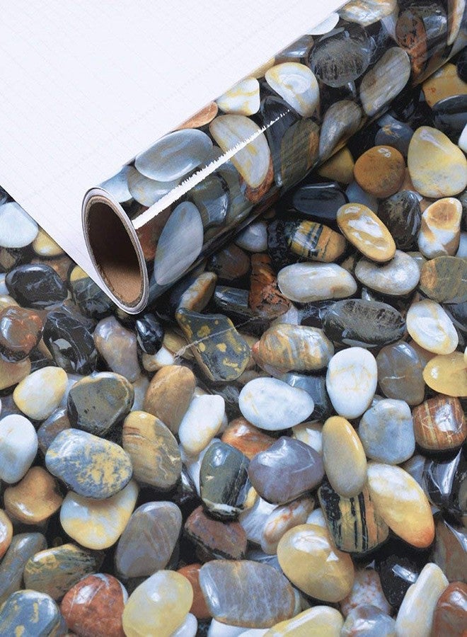 UPREDO 3D Cobblestone Adhesive Paper Vinyl Wrap Film Kitchen Countertop Peel Stick Wallpaper 15.8inch x79inch - Image 5