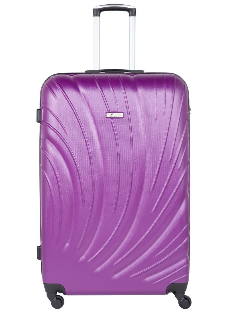 SENATOR - Hard Case Travel Bag Luggage Trolley for Unisex ABS Lightweight Suitcase with 4 Spinner Wheels KH115 Purple - Image 1