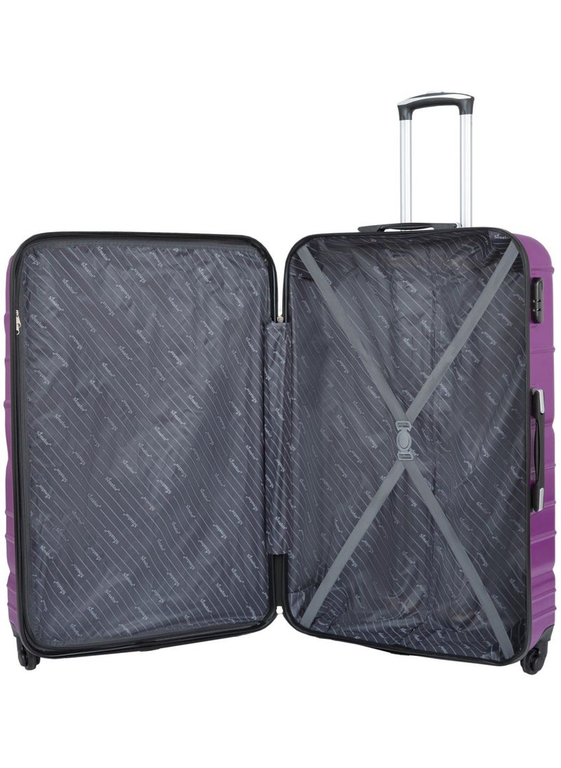 SENATOR - Hard Case Travel Bag Luggage Trolley for Unisex ABS Lightweight Suitcase with 4 Spinner Wheels KH115 Purple - Image 1