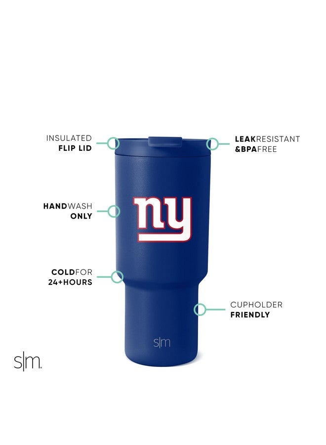 Simple Modern Officially Licensed NFL New York Giants 30 oz Tumbler with Flip Lid and Straws | Insulated Cup Stainless Steel | Gifts for Men Women | Trek Collection | New York Giants - Image 2