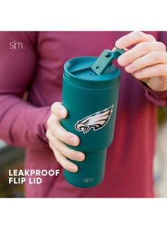 Simple Modern Simple Modern Officially Licensed NFL New York Giants 30 oz Tumbler with Flip Lid and Straws | Insulated Cup Stainless Steel | Gifts for Men Women | Trek Collection | New York Giants  - Image 3