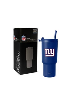 Simple Modern Simple Modern Officially Licensed NFL New York Giants 30 oz Tumbler with Flip Lid and Straws | Insulated Cup Stainless Steel | Gifts for Men Women | Trek Collection | New York Giants  - Image 1