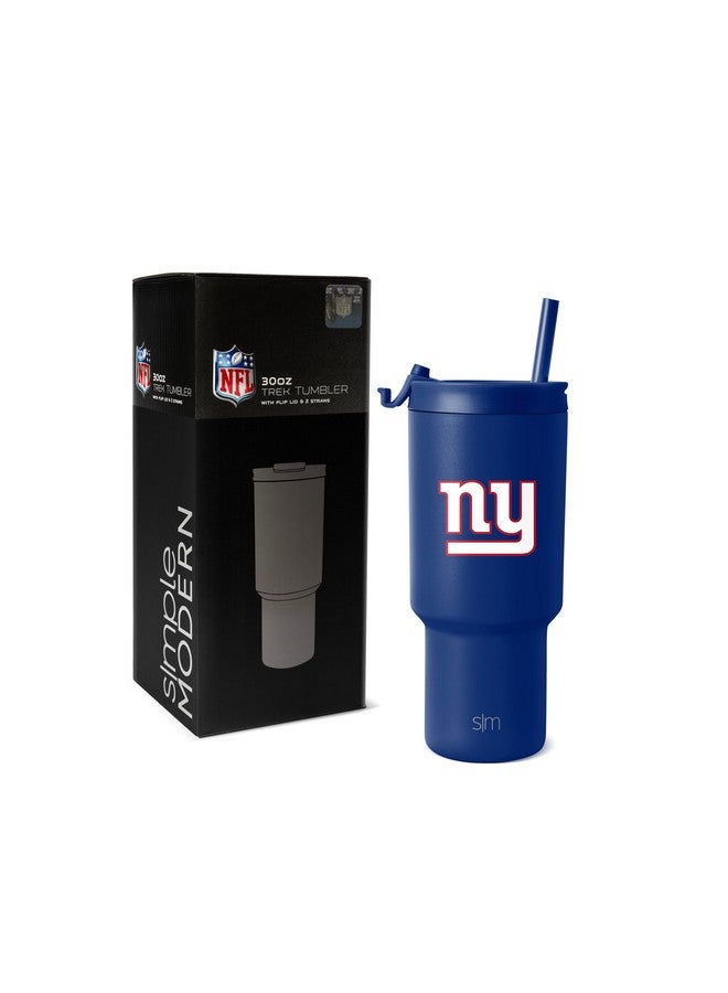 Simple Modern Officially Licensed NFL New York Giants 30 oz Tumbler with Flip Lid and Straws | Insulated Cup Stainless Steel | Gifts for Men Women | Trek Collection | New York Giants - Image 1