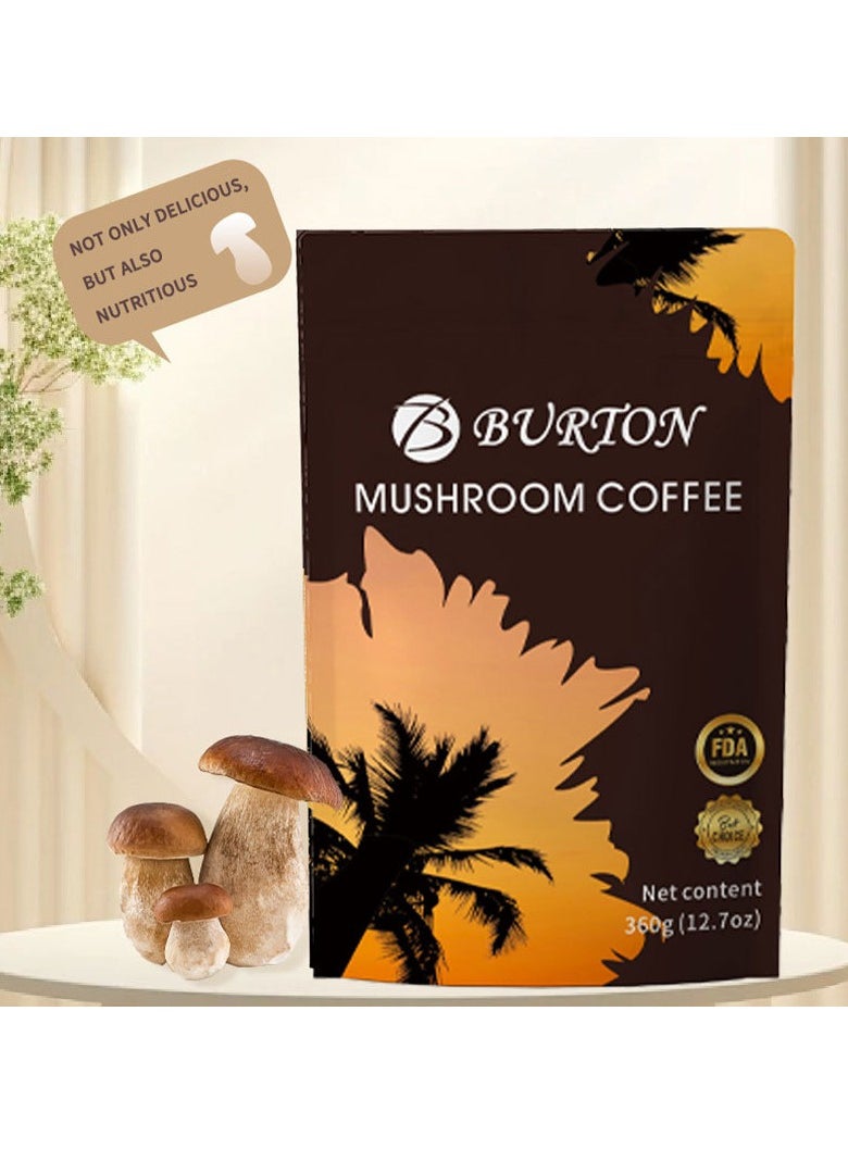 BURTON Mushroom Coffee with Protein and Caffeine, Instant Coffee for Focus, Gut Memory, and Immunity, with Ganoderma Lucidum Extract  - Image 5
