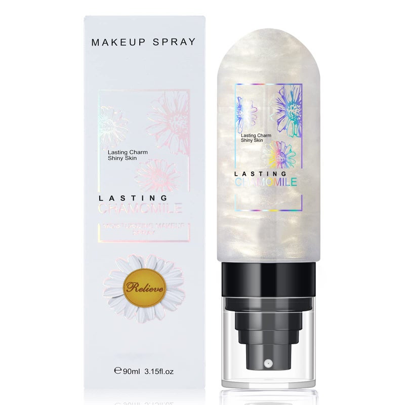 UCANBEMAKEUP Dewy Makeup Setting Spray Shimmer Glow Finish Hydrating Illuminating Finishing Spray for face Lightweight Long Lasting Make Up Fixing Hydrate Skin for a Bright Look 3.15 Fl Oz - Image 1