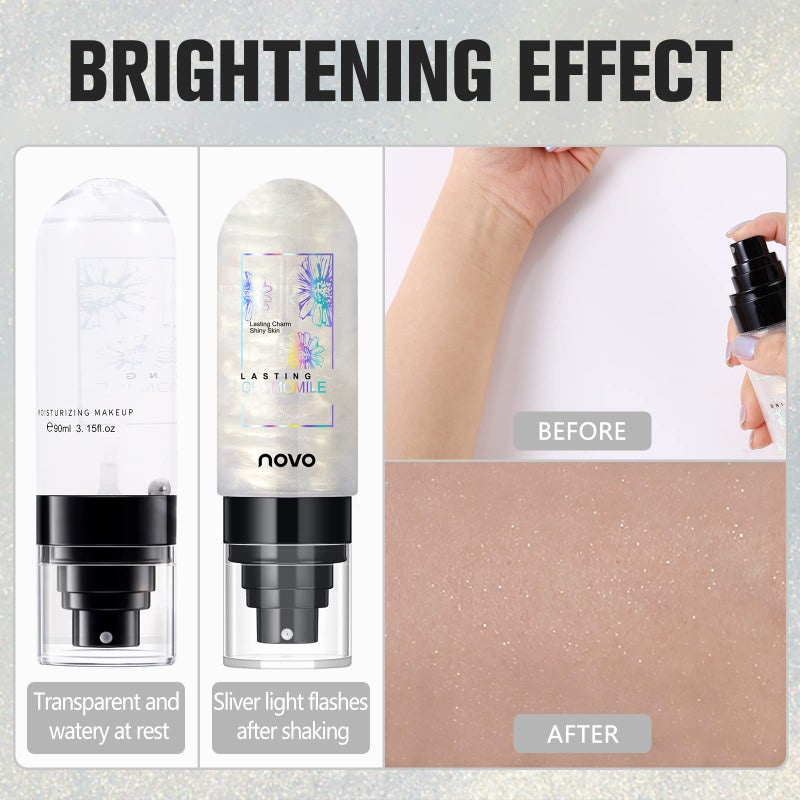 UCANBEMAKEUP Dewy Makeup Setting Spray Shimmer Glow Finish Hydrating Illuminating Finishing Spray for face Lightweight Long Lasting Make Up Fixing Hydrate Skin for a Bright Look 3.15 Fl Oz - Image 5