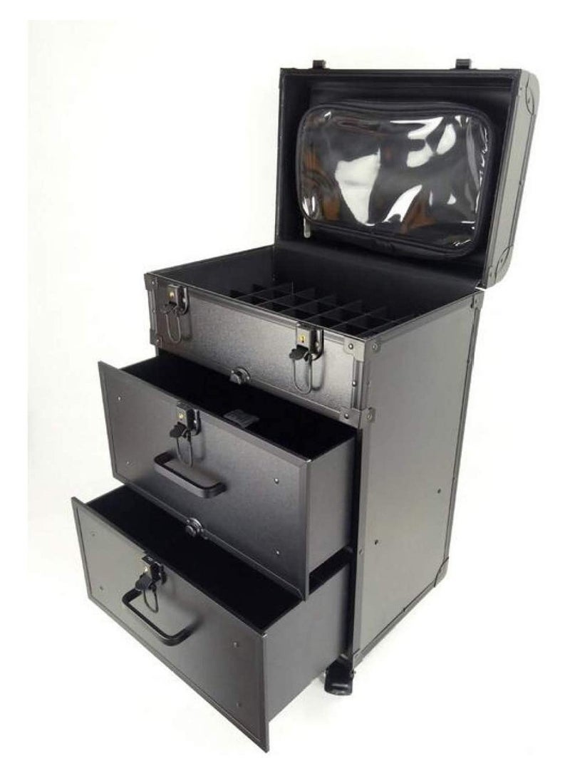 Professional Cosmetic Trolley Train Case With Drawers  - Image 2