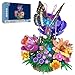 Brihappen Butterfly Building Sets with Moving Wings LED Lights Botanical Flowers Collection Building Blocks for Adults Butterfly Gifts Model Building Kits for Mom Girlfriend Wife on Birthday Valentines Day - Image 2