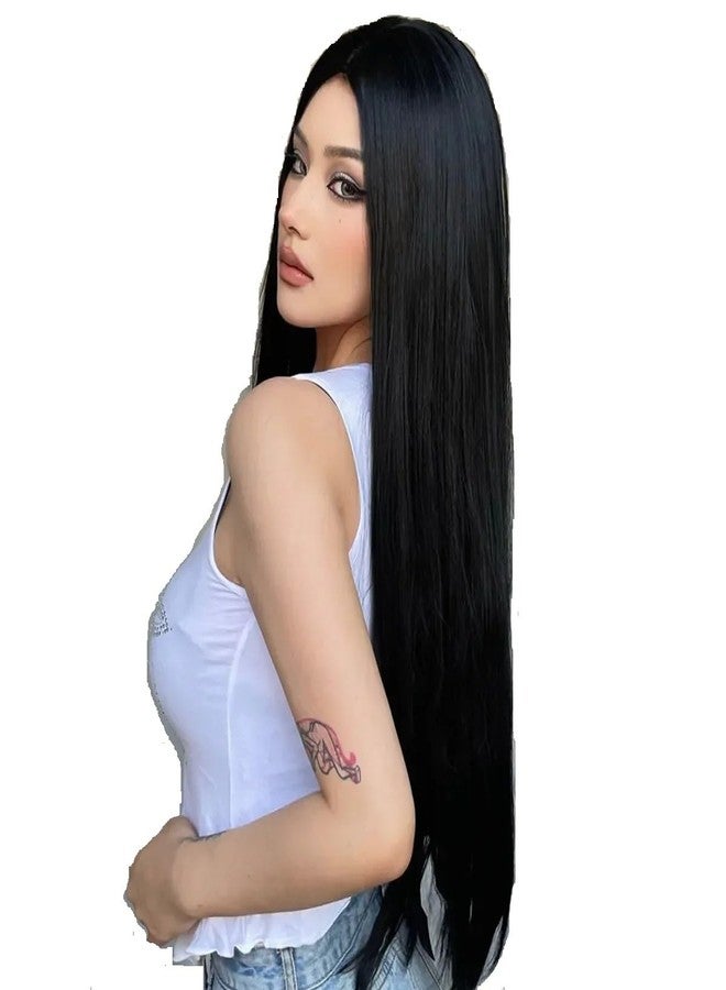 Artifice 32 inches Long Straight Full Head Natural Looking Hair Wig Extension For Hair Loss & Bald Head Solution For Women Party Girls NATURAL BLACK - Image 2