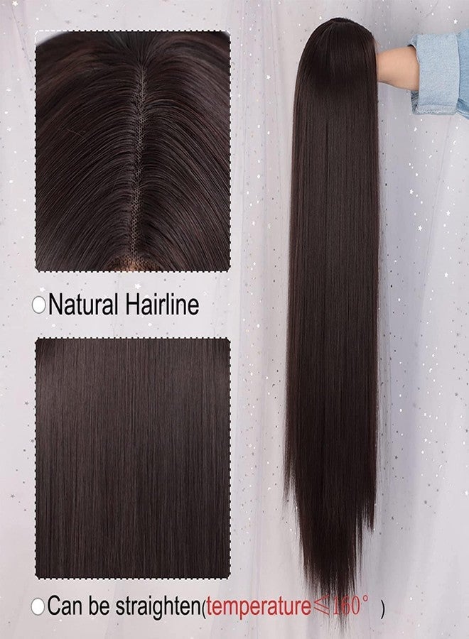 Artifice 32 inches Long Straight Full Head Natural Looking Hair Wig Extension For Hair Loss & Bald Head Solution For Women Party Girls NATURAL BLACK - Image 5