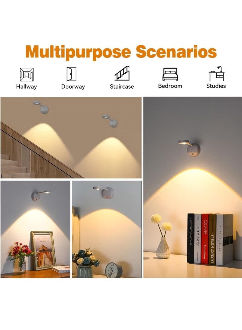 Beauenty LED Motion Sensor Night Light,Rechargeable Wall Sconce,Picture Light,Dimmable 3 Color Temperature,360°Rotation Wireless Spotlight for Wall Stair Kids Room Hallway Bedroom Cabinet Closet - Image 5