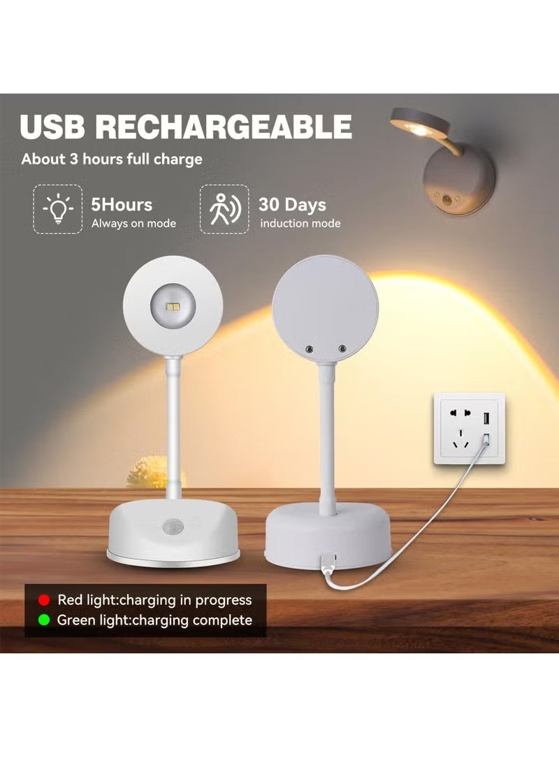 Beauenty LED Motion Sensor Night Light,Rechargeable Wall Sconce,Picture Light,Dimmable 3 Color Temperature,360°Rotation Wireless Spotlight for Wall Stair Kids Room Hallway Bedroom Cabinet Closet - Image 3