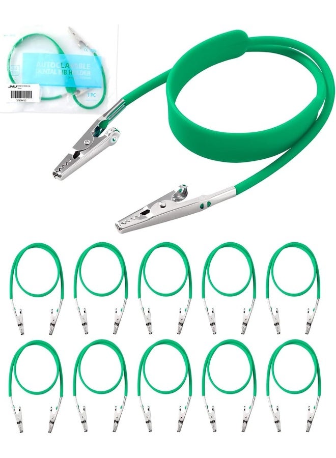 JMU Dental Bib Clips Autoclavable 10 Pcs, Silicone Bib Holder Clips Individually Wrapped Napkin Clips, Green - Image 1