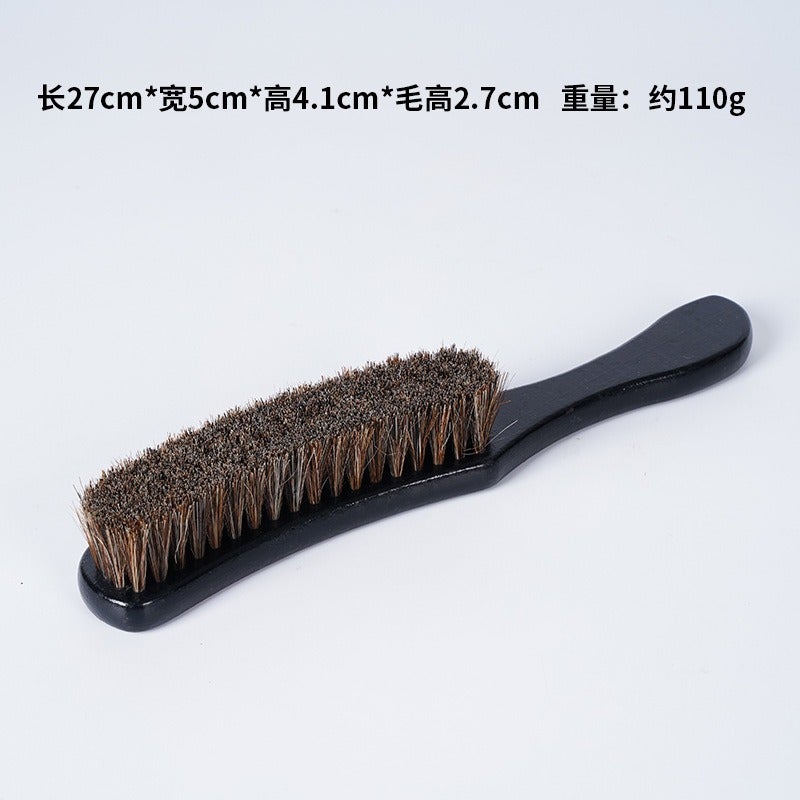 Premium Horsehair Shoe Brush – Soft Bristle Leather Care & Polishing Brush for Shoes, Boots, Bags and Leather Goods