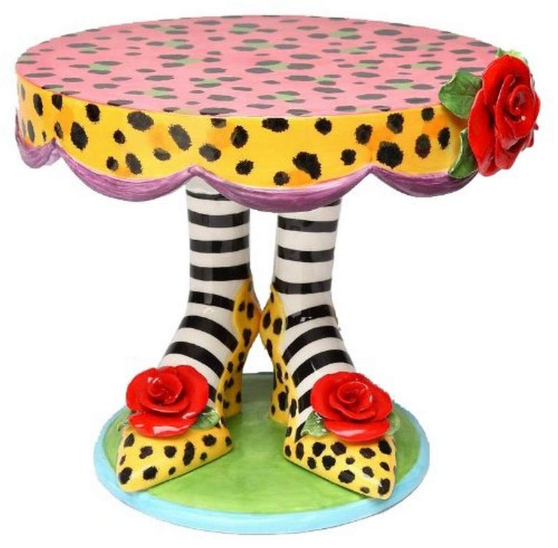 Appletree 10-Inch Sugar High Social by Babs Ceramic Cake Stand,Pink - Image 5
