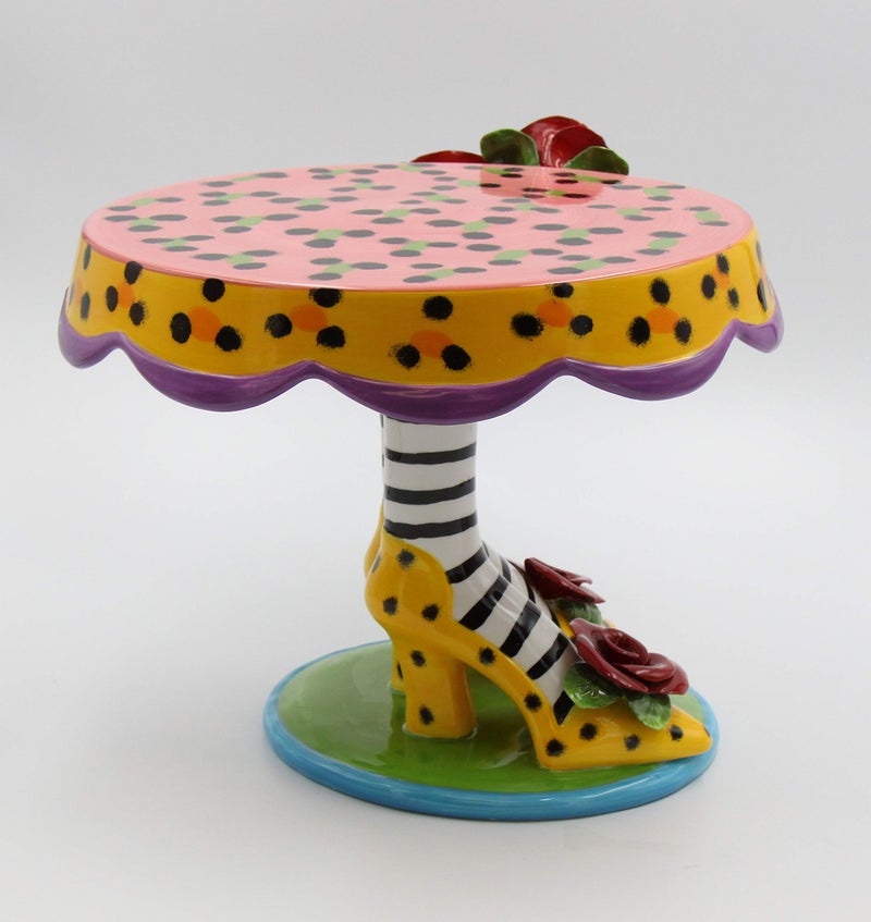 Appletree 10-Inch Sugar High Social by Babs Ceramic Cake Stand,Pink - Image 4