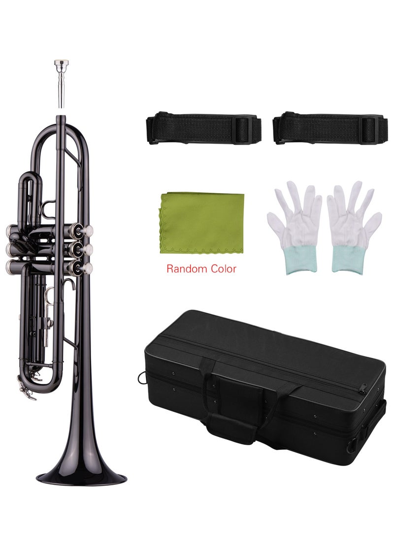 Brass Plated Black Bb Trumpet Set for Beginner Student with Hard Case Straps Mouthpiece Gloves Polishing Cloth - pzsku/Z550ADEE222B172365BE2Z/45/_/1733391245/c9e08a98-32df-430b-8359-73dba5a06d25