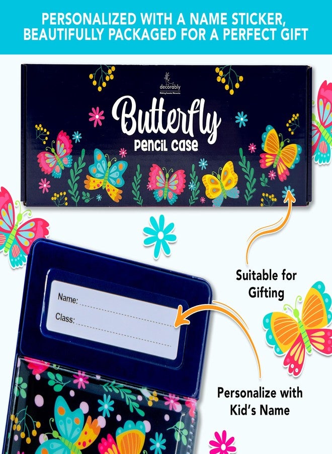 Decorably Pop Up Butterfly Multifunctional Pencil Case for Girls with Calculator, Sharpener, Pen Slots, Mini Drawer and 2 Main Compartments with Magnetic Closure - Back to School Gift for Kids - Image 5