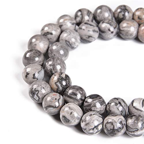 Nancybeads 45pcs 8mm Natural Map Jasper Gemstone Round Spacer Loose Stone Beads for Jewelry Making 15.5" 1 Strand (Map Jasper, 8mm 45Beads) - Image 4