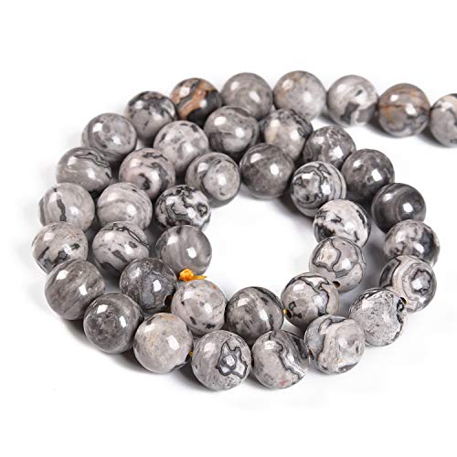 Nancybeads 45pcs 8mm Natural Map Jasper Gemstone Round Spacer Loose Stone Beads for Jewelry Making 15.5" 1 Strand (Map Jasper, 8mm 45Beads) - Image 2