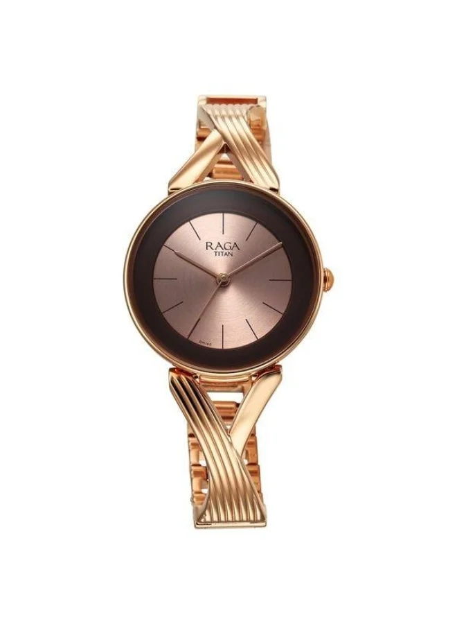 TITAN Raga Chic Quartz Analog Rose Gold Dial Rose Gold Metal Strap Watch for Women - 2698WM01