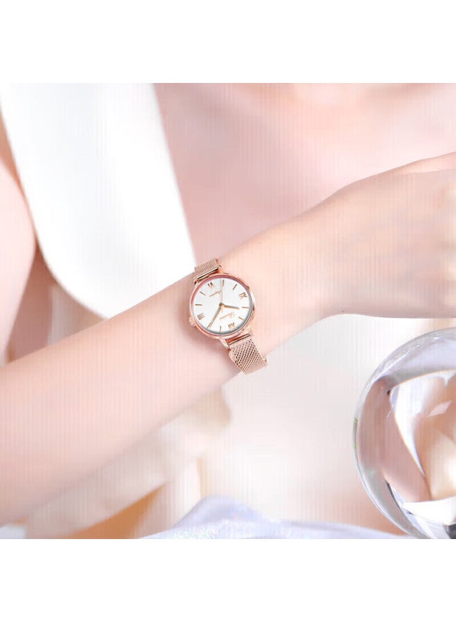 Rossini Women's Watch, Qixi Valentine's Day Gift, Ladies Quartz Watch, Fashionable Simple White Dial With Steel Strap 619920 - Image 5