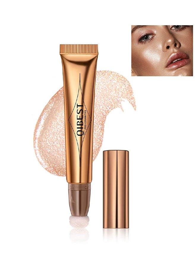 QiBest Blusher Highlighter with Cushion Applicator Attached Easy to Blend Long Lasting & Smooth Natural Matte Finish Lightweight Super Silky Cream Contour Multifunctional Makeup Pen Stick #04 - Image 1