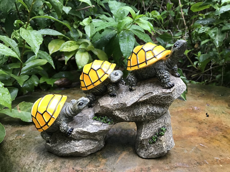 Bo-Toys Solar Powered Turtles on Log Outdoor Accent Lighting LED Garden Light Decor - Image 3