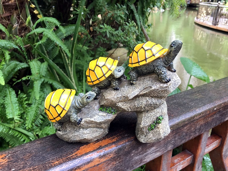 Bo-Toys Solar Powered Turtles on Log Outdoor Accent Lighting LED Garden Light Decor - Image 5