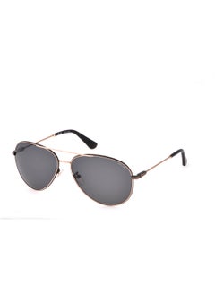 POLICE Men's Aviator Shape  Stainless steel Sunglasses SPLL11M590302 - Lens Size: 59 Mm - Rose Gold With Semi Matt Black  - Image 1