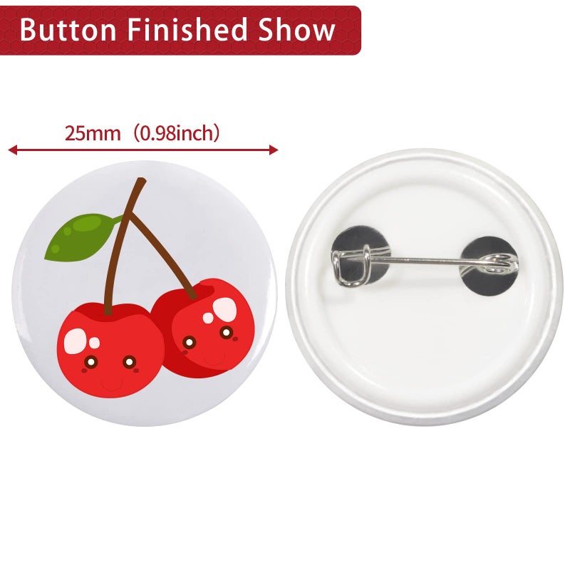 Onemorello 200 Sets Button Maker Supplies, 0.98 inch / 25mm Button Parts Buttons Supplies, Approx. 1 in Blank Badge Parts with Blank Paper for Buttons Maker Machine Pin Maker Press - Image 4