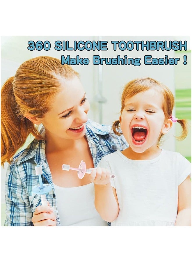Zikra فرشاة أسنان للأطفال من قطعتين، مع شعيرات سيليكون ناعمة وحماية ضد الاختناق، من 0 إلى 12 سنة - Image 3