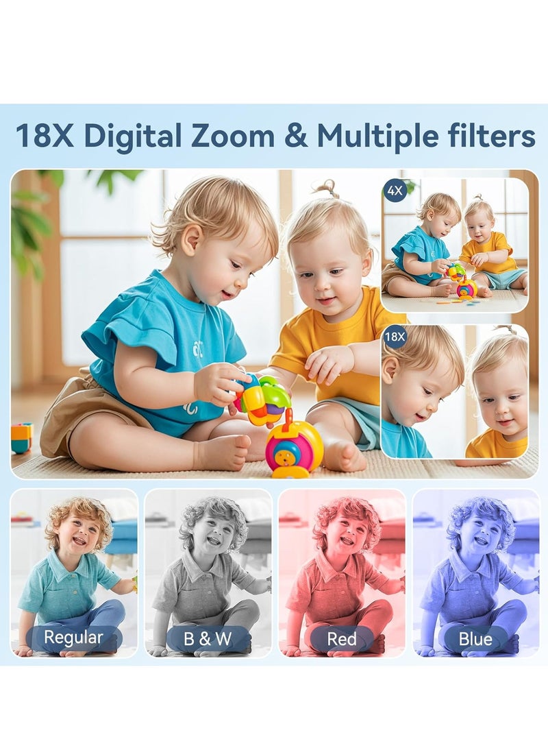 Kiboule Digital Camera 64MP Digital Video Camera 2.4 Inch Screen 18X Digital Zoom Built-in Battery with 32GB SD Card  Birthday Gift for Teens Students Friends - Image 4