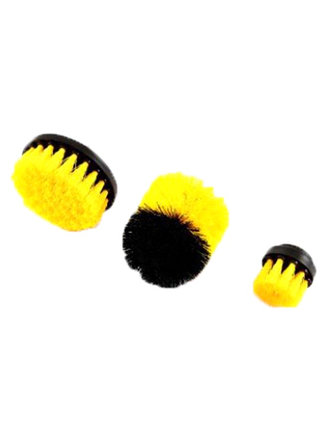 3-Piece Car Cleaning Brush Set Yellow/Black