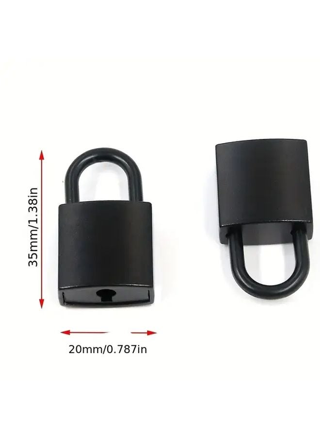 2pcs Mini Square Padlocks Metal Black Vintage Decorative Locks Jewelry Box Storage - Image 4