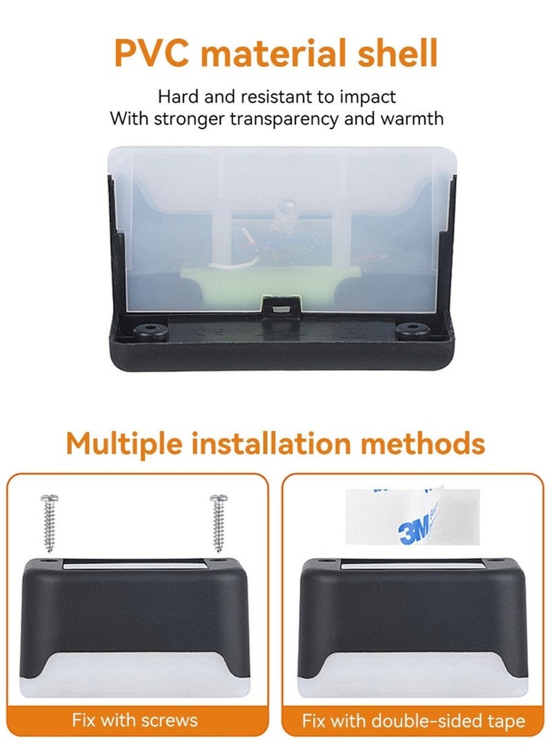 Bukela 8 Pack Waterproof LED Solar Deck Light Decor Solar Lights Solar Step Lamp for Outdoor Fence, Balcony, Patio, Railing, Front Porch, Yard and Pathway (Black) - Image 5