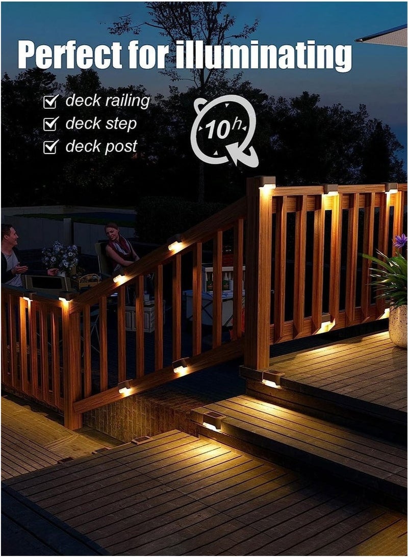 Bukela 8 Pack Waterproof LED Solar Deck Light Decor Solar Lights Solar Step Lamp for Outdoor Fence, Balcony, Patio, Railing, Front Porch, Yard and Pathway (Black) - Image 4
