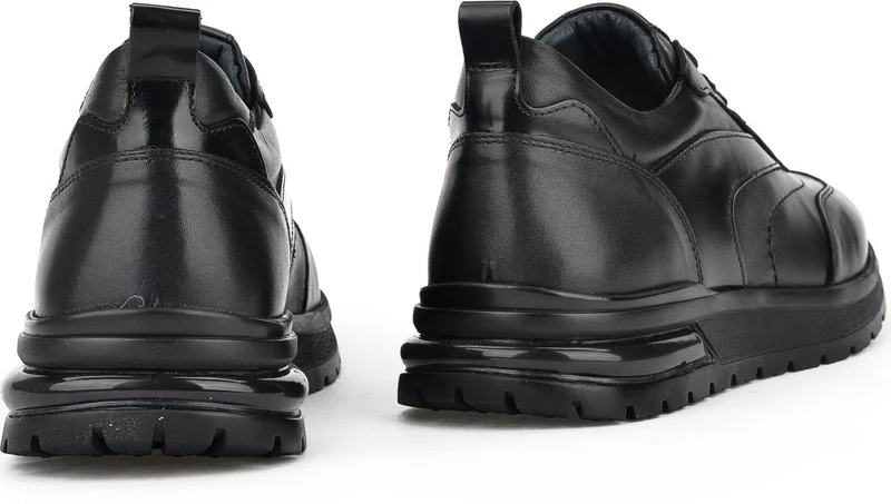 زيا , Men's Genuine Leather Sneaker 1431024Z5400 Black