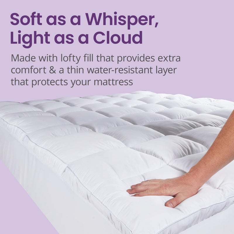 SafeRest CloudGuard - Full Size Hybrid Mattress Protector & Pad (Extra Padded) - Waterproof Quilted Pillow Top Mattress Cover - Thick, Plush & Fitted Mattress Topper for Bed - Image 5